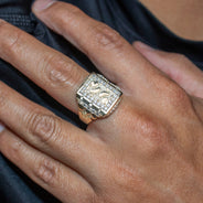 10K Gold Cz Nugget Ring For Men | 4.7 Grams