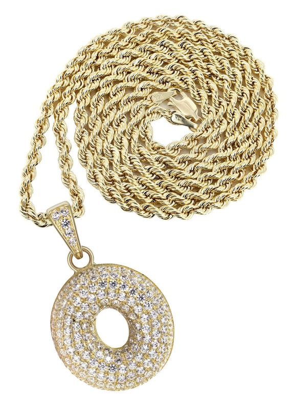10K Yellow Gold Bubble Letter 