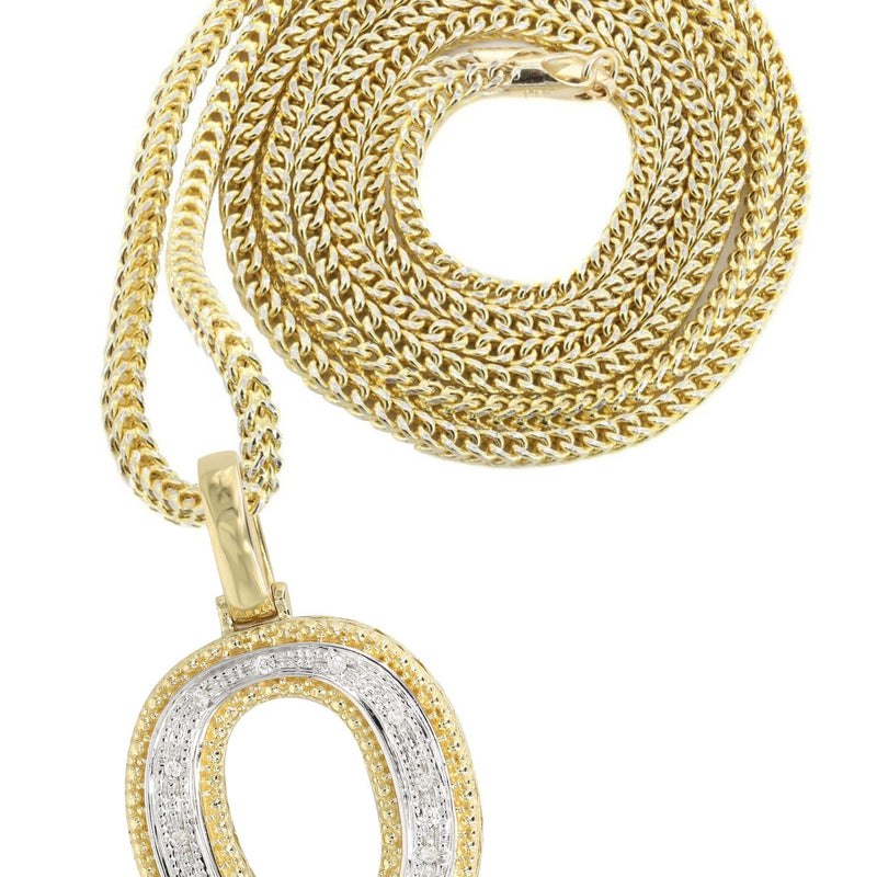 Diamond 10K Yellow Gold Letter "O" Necklace | Appx. 13.8 Grams