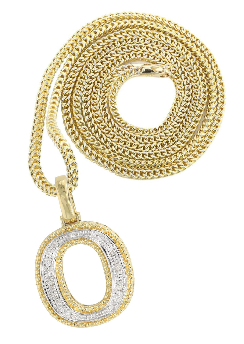 Diamond 10K Yellow Gold Letter "O" Necklace | Appx. 13.8 Grams