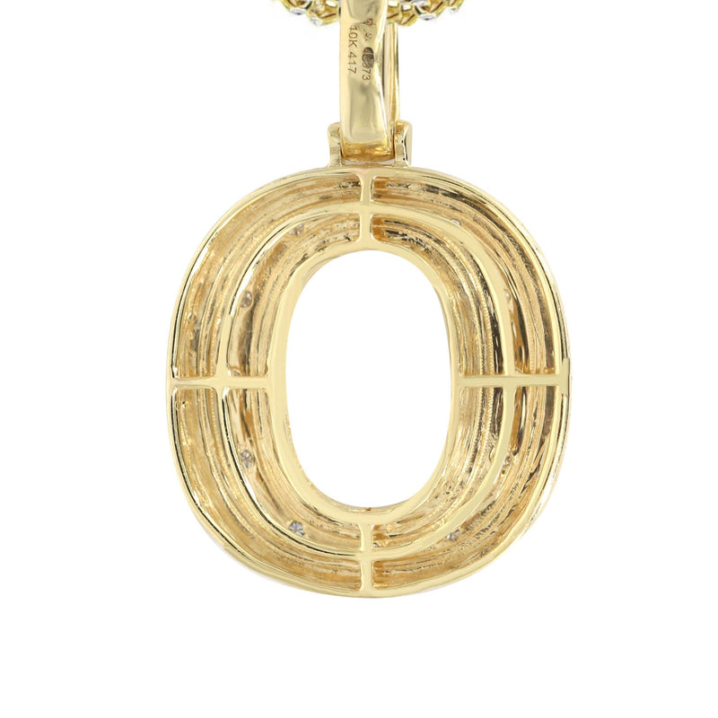 Diamond 10K Yellow Gold Letter "O" Necklace | Appx. 13.8 Grams