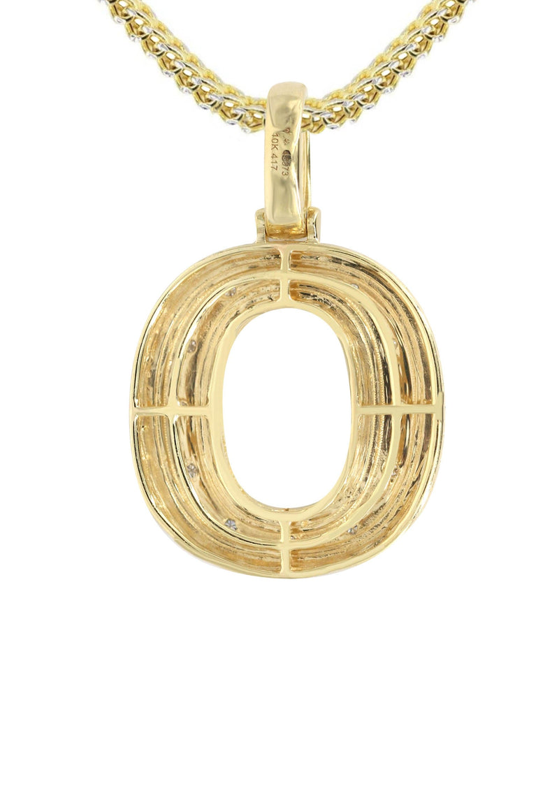 Diamond 10K Yellow Gold Letter "O" Necklace | Appx. 13.8 Grams