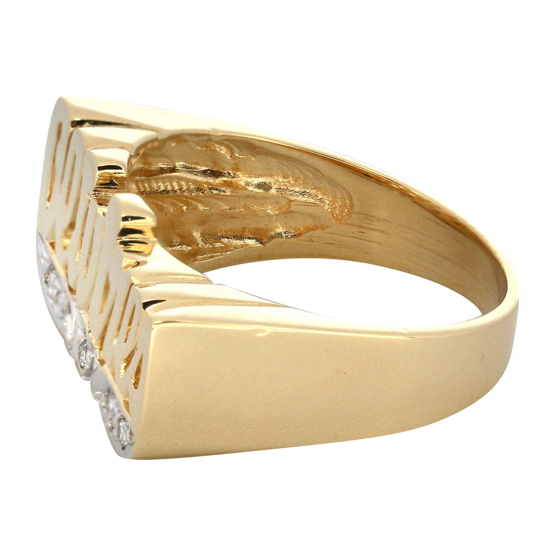 14K Diamond Two Tone Gold Name Ring | Appx. 4.8 Grams