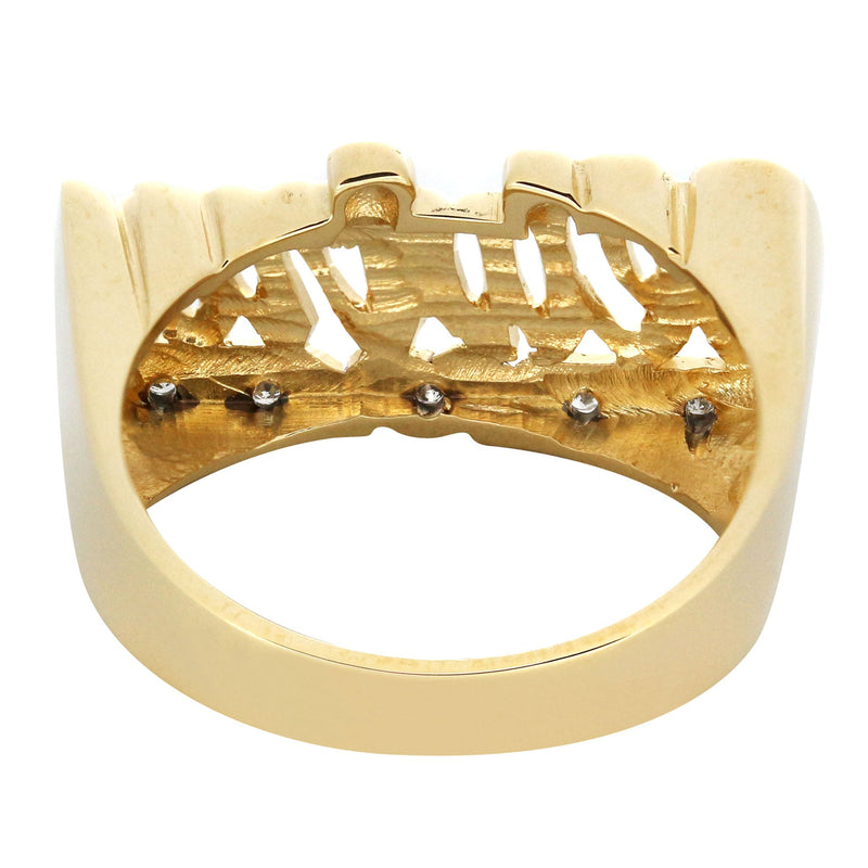14K Diamond Two Tone Gold Name Ring | Appx. 4.8 Grams