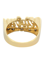 14K Diamond Two Tone Gold Name Ring | Appx. 4.8 Grams