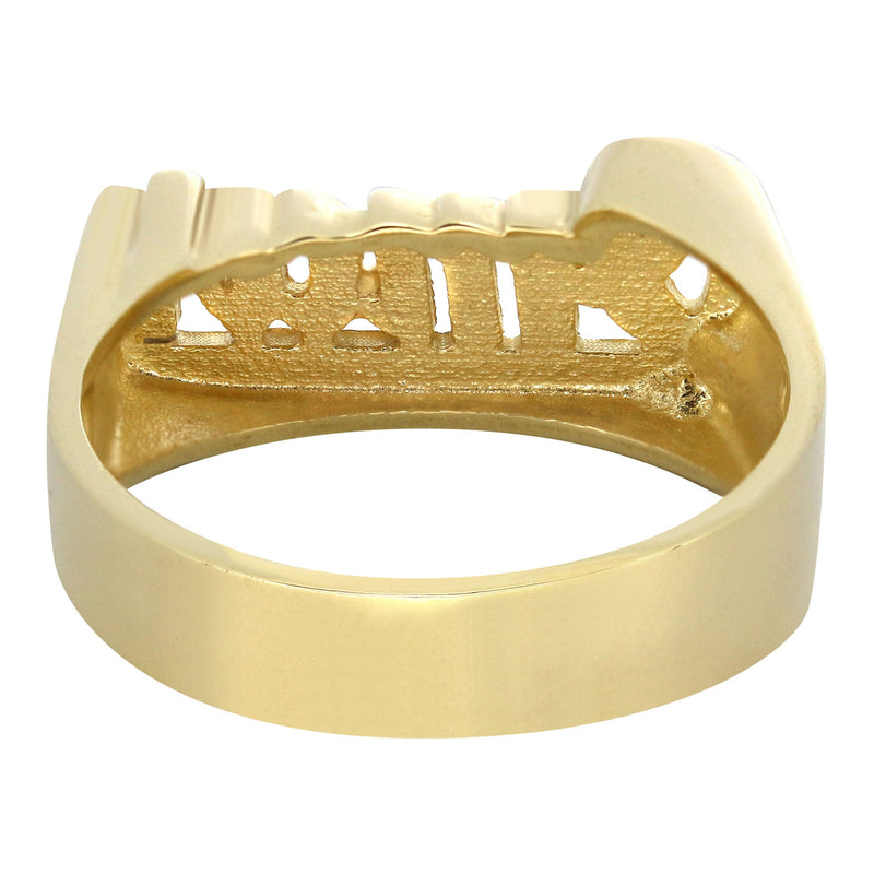 14K Two Tone Diamond Cut Gold Name Ring | Appx. 7.3 Grams