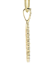 10K Yellow Gold Medium Diamond Oval Picture Pendant Necklace | Appx. 19 Grams