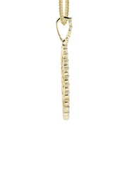 10K Yellow Gold Small Diamond Oval Picture Pendant Necklace | Appx. 17 Grams
