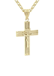 10K Gold Crucifix / Cross  Necklace For Men | 5.67 Grams