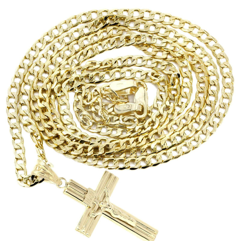 10K Gold Crucifix / Cross  Necklace For Men | 5.67 Grams