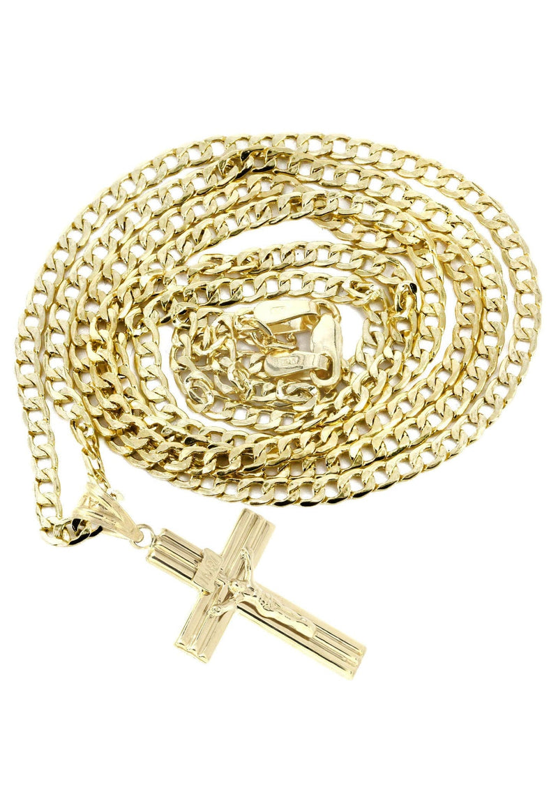 10K Gold Crucifix / Cross  Necklace For Men | 5.67 Grams