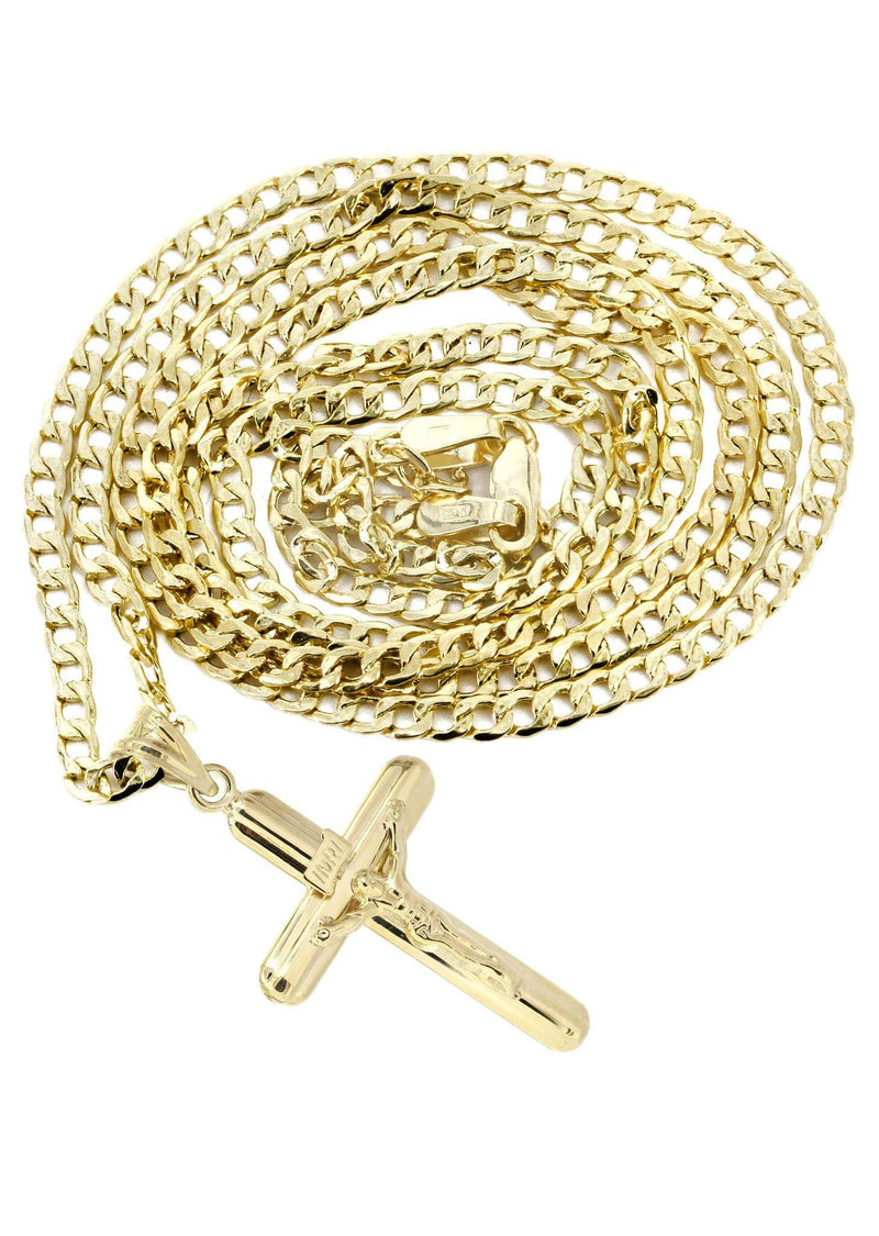 10K Gold Crucifix / Cross  Necklace For Men | 6.11 Grams