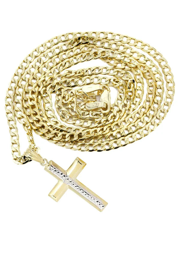 10K Gold Cross Necklace For Men | 3.58 Grams