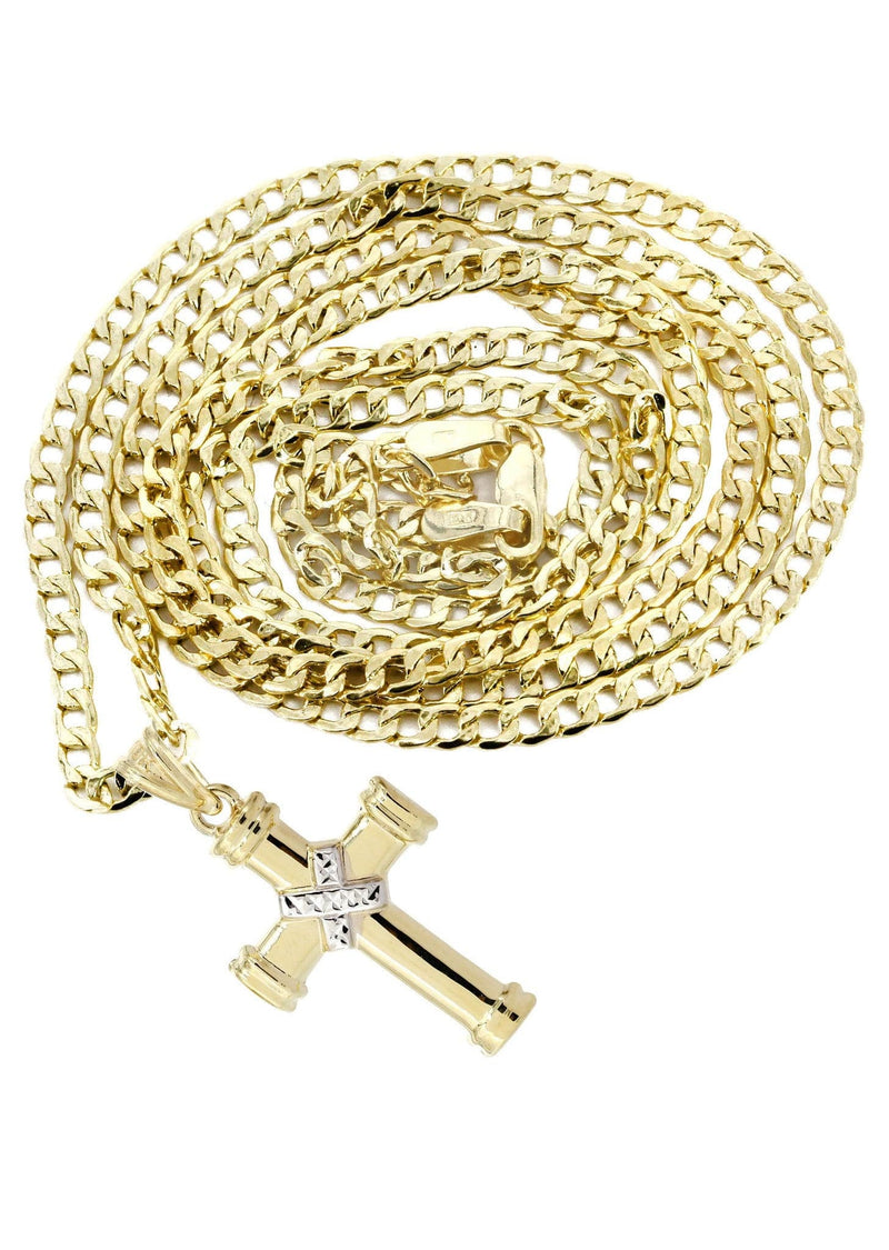10K Gold Cross  Necklace For Men | 6.12 Grams