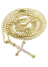 10K Gold Crucifix / Cross  Necklace For Men | 6.17 Grams
