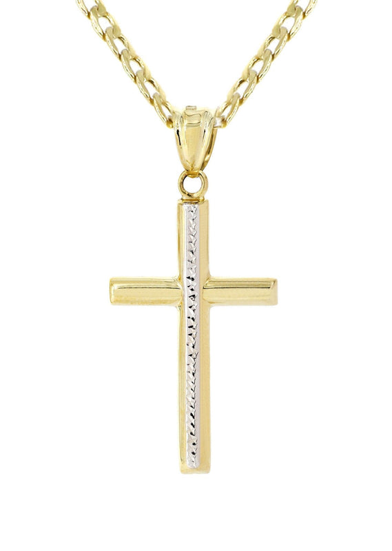 10K Gold Cross Necklace For Men | 6.5 Grams
