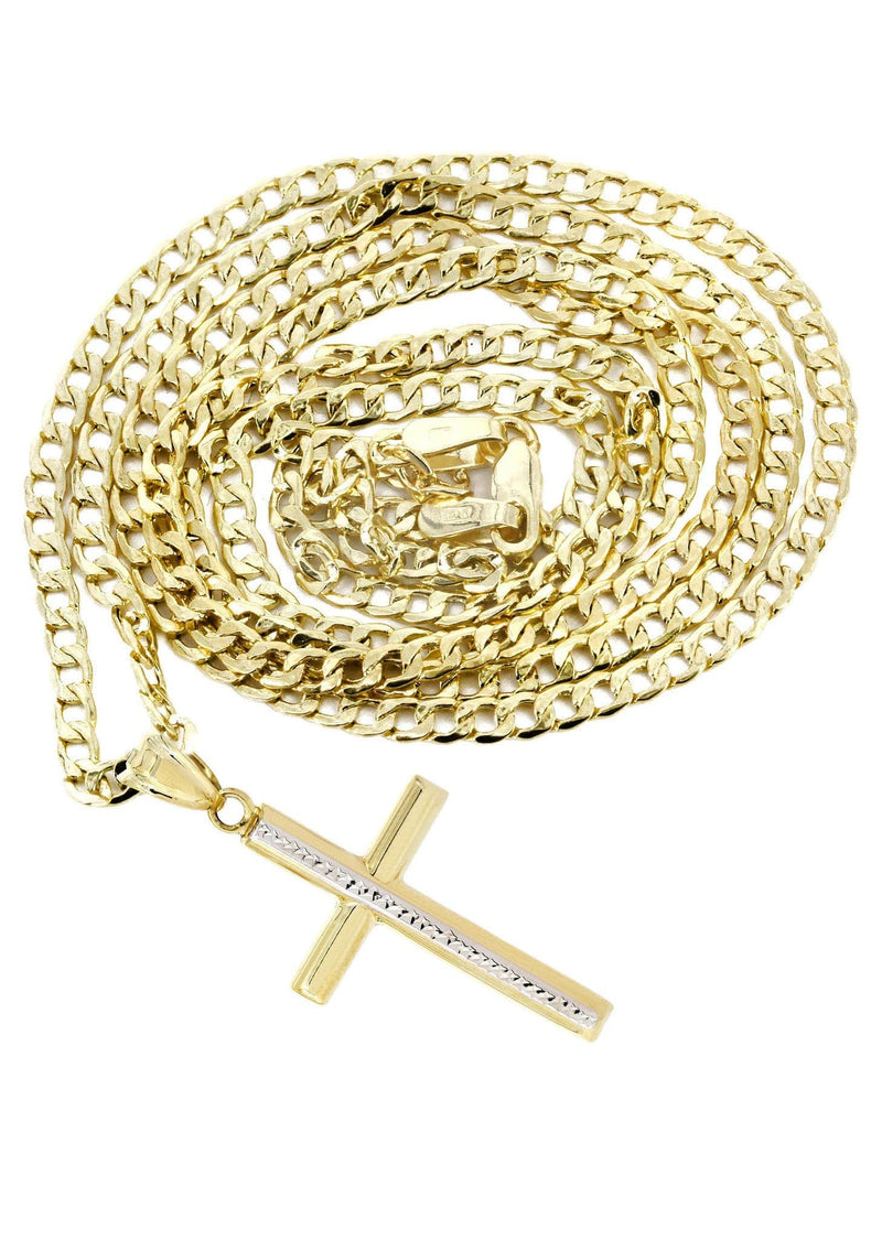 10K Gold Cross Necklace For Men | 6.5 Grams