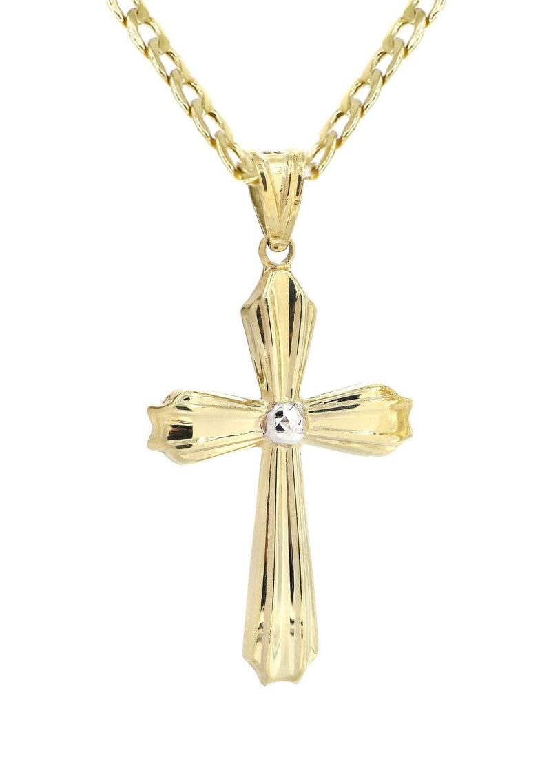 10K Gold Cross Necklace For Men | 6.22 Grams