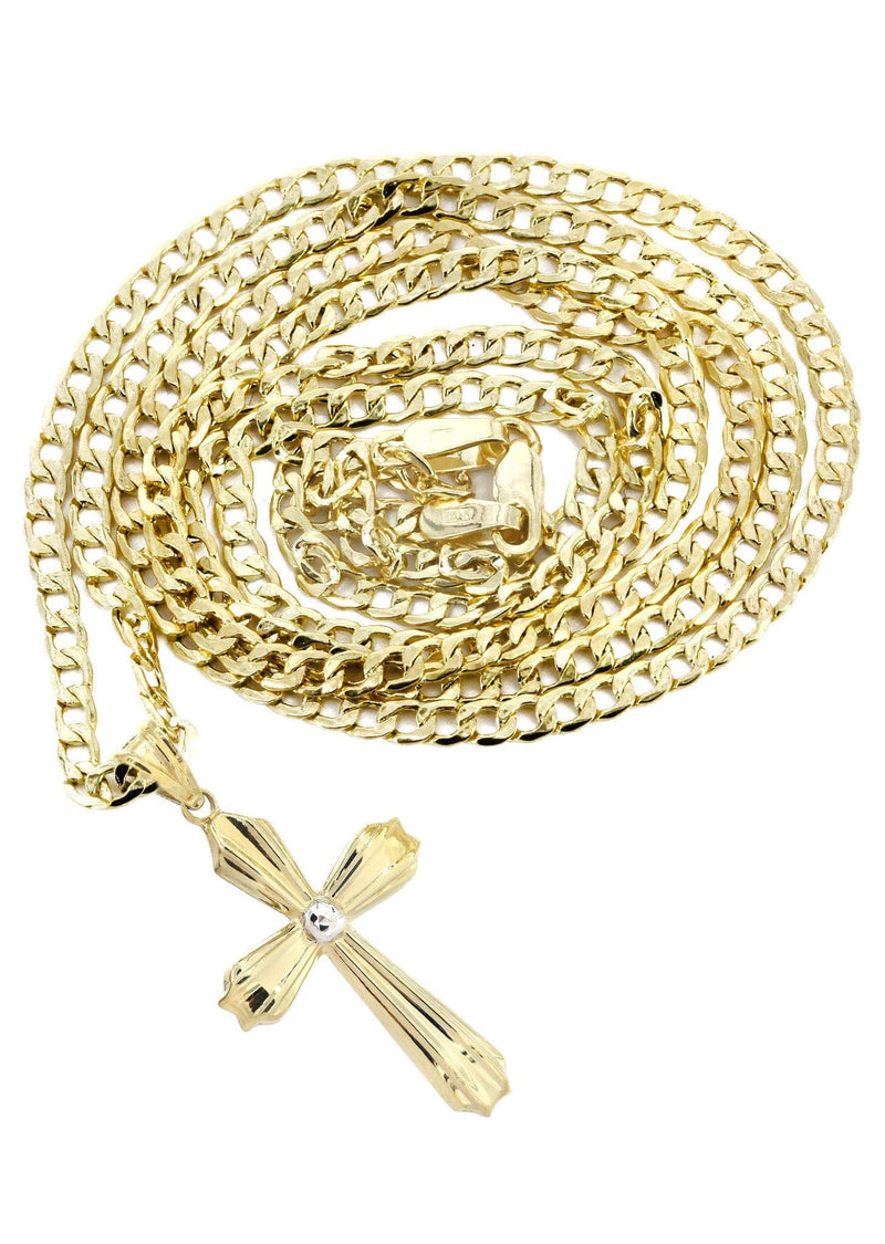10K Gold Cross Necklace For Men | 6.22 Grams