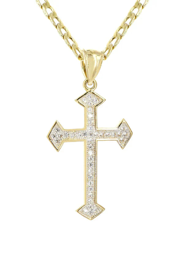 10K Gold Cross Necklace For Men | 4.23 Grams