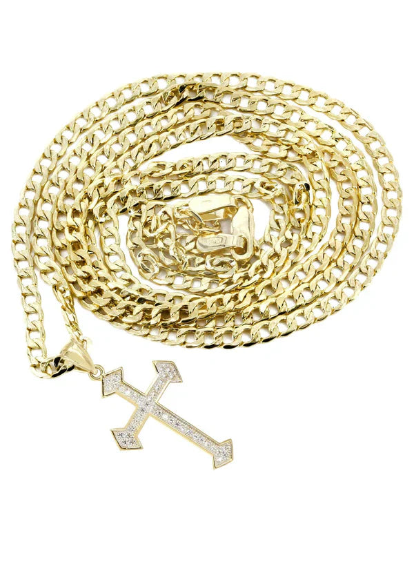 10K Gold Cross Necklace For Men | 4.23 Grams