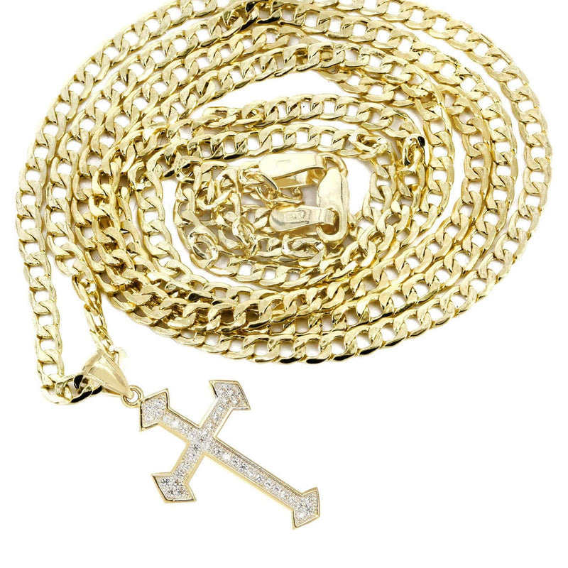 10K Gold Cross Necklace For Men | 6.23 Grams