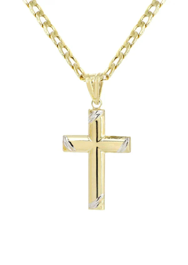 10K Gold Cross Necklace For Men | 3.55 Grams