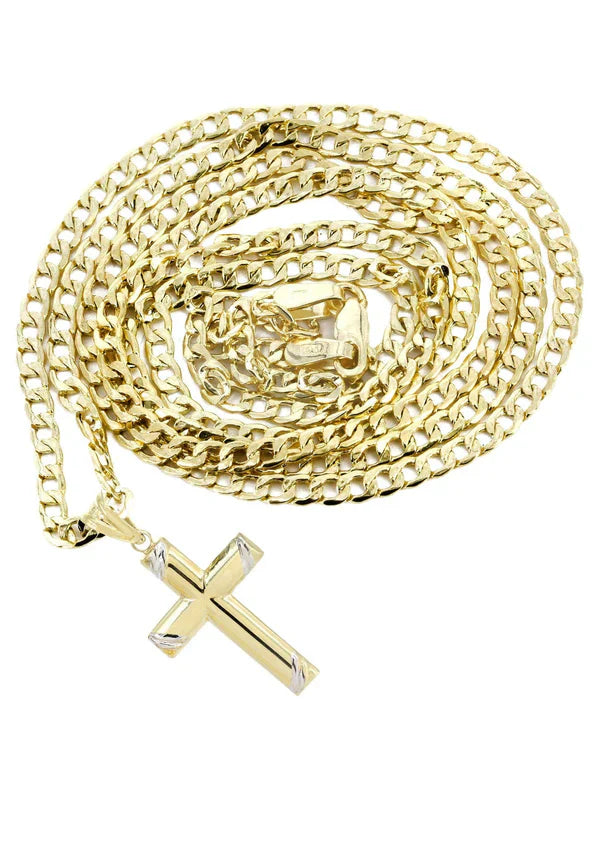 10K Gold Cross Necklace For Men | 3.55 Grams