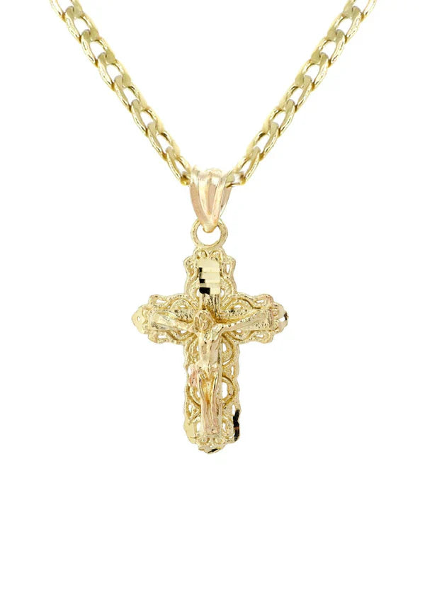 10K Gold Crucifix / Cross Necklace For Men | 2.8 Grams