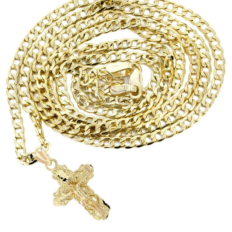 10K Gold Crucifix / Cross  Necklace For Men | 5.8 Grams