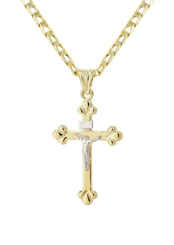 10K Gold Crucifix / Cross Necklace For Men | 3.1 Grams