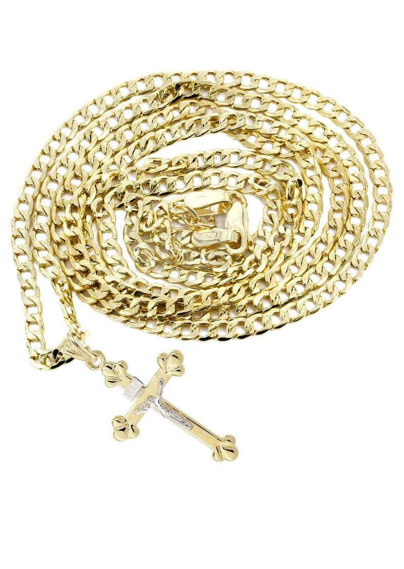 10K Gold Crucifix / Cross  Necklace For Men | 5.3 Grams