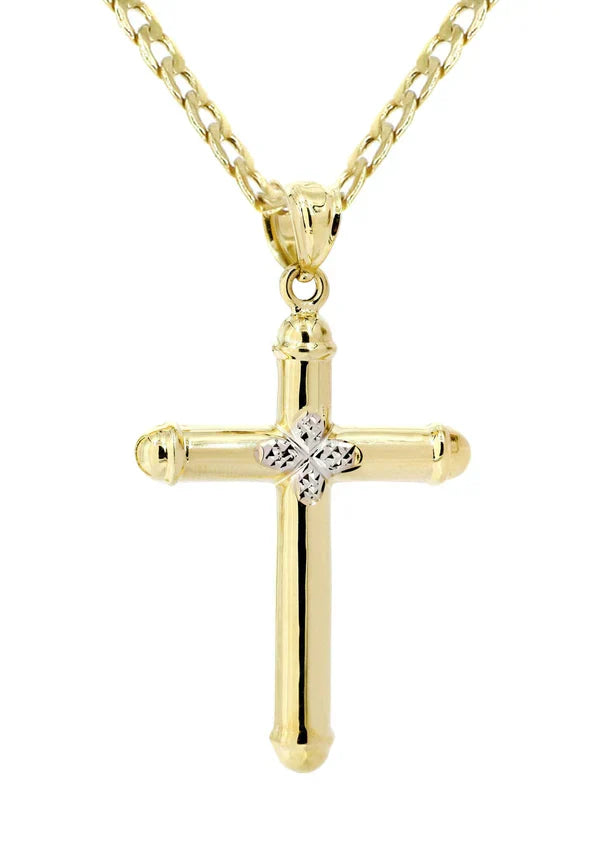 10K Gold Crucifix / Cross Necklace For Men | 3.1 Grams
