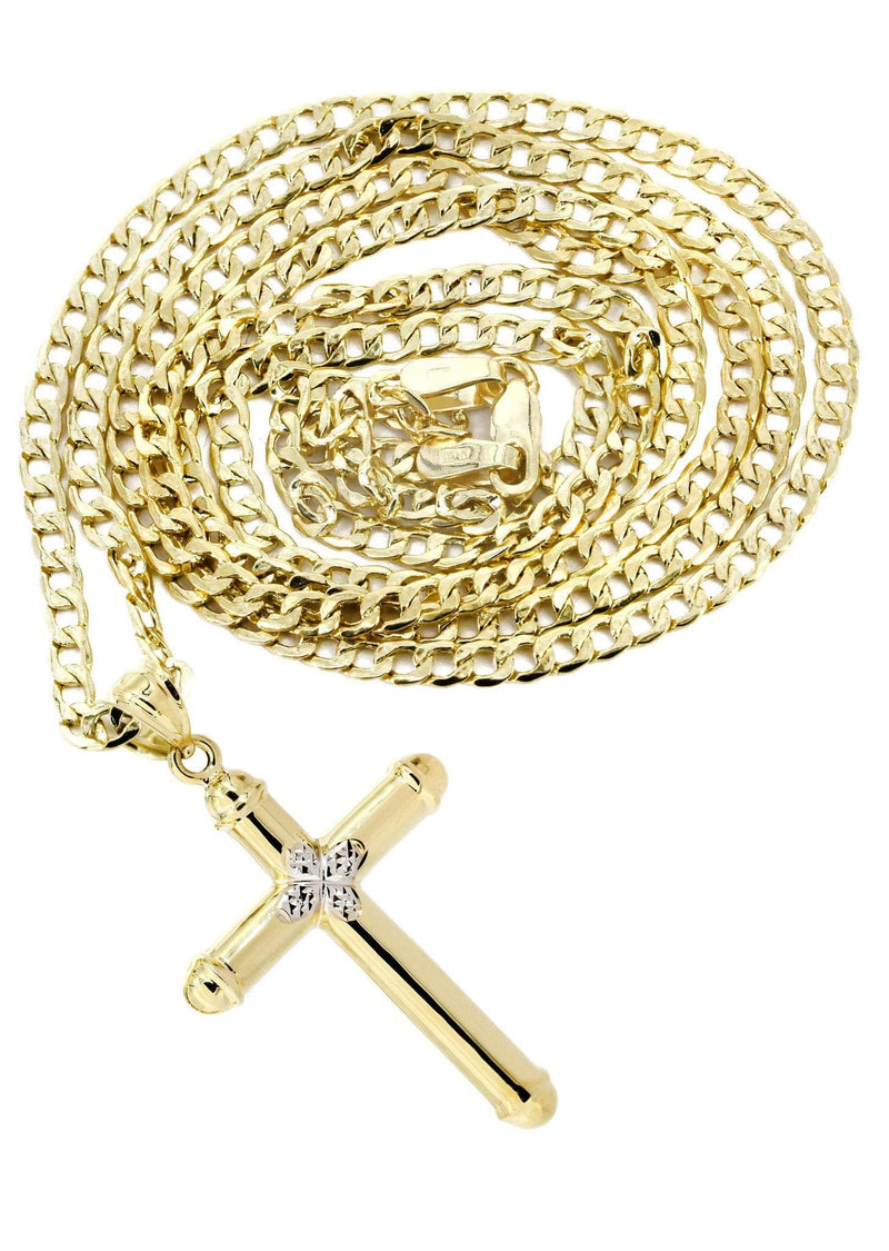 10K Gold Cross  Necklace For Men | 5.12 Grams