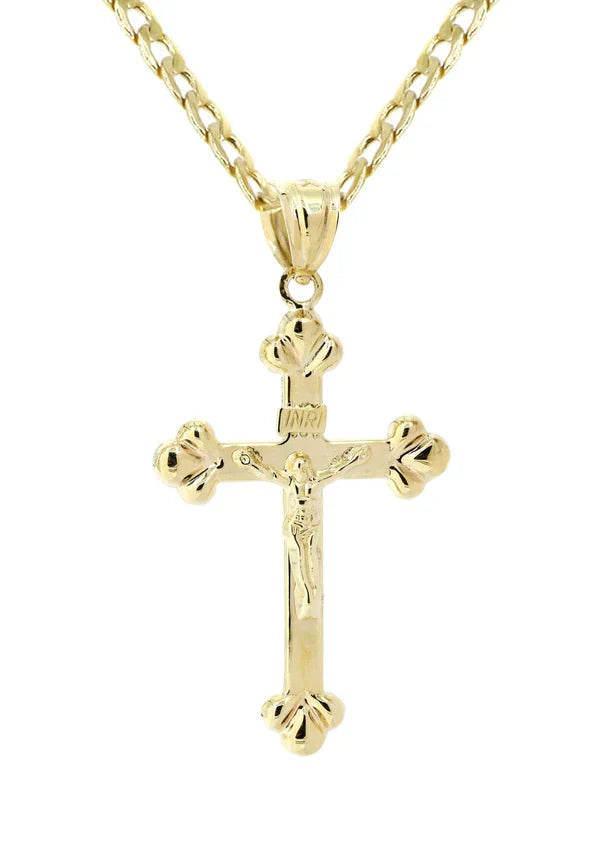 10K Gold Crucifix / Cross Necklace For Men | 2.9 Grams