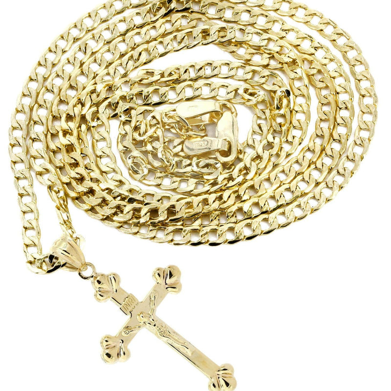 10K Gold Crucifix / Cross  Necklace For Men | 5 Grams