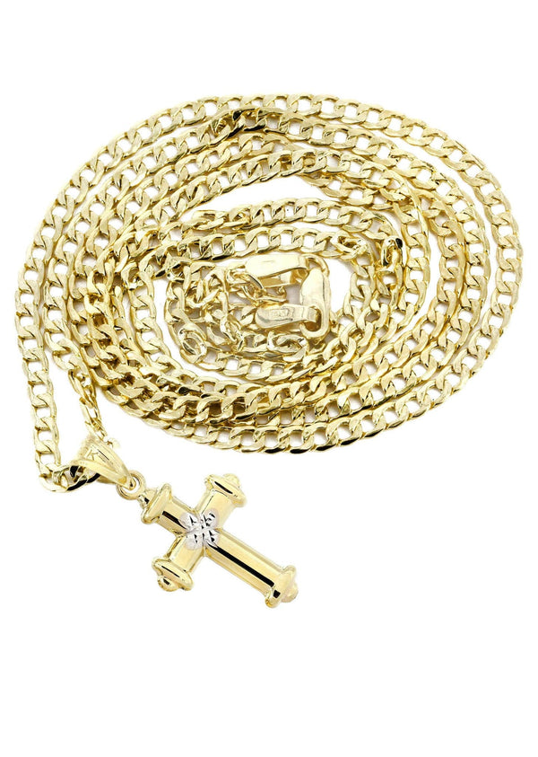 10K Gold Cross  Necklace For Men | 5.2 Grams