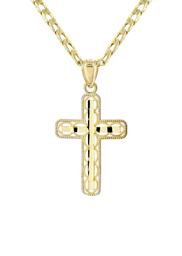 10K Gold Crucifix / Cross Necklace For Men | 3.1 Grams