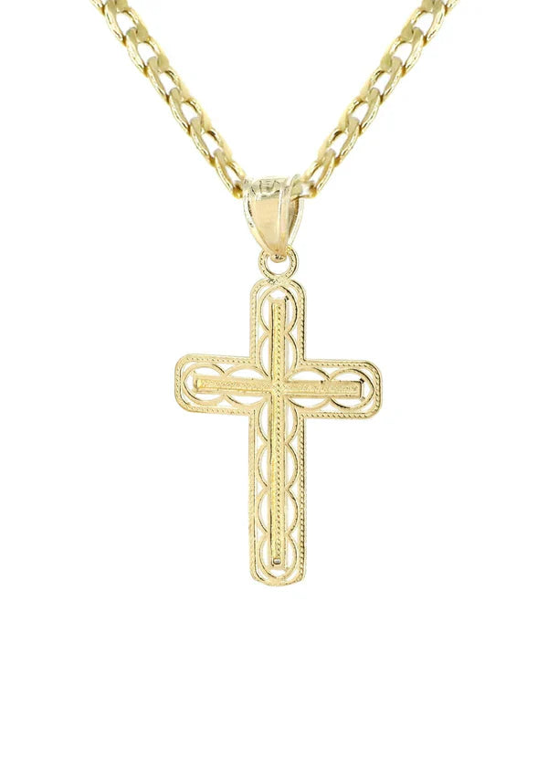 10K Gold Crucifix / Cross Necklace For Men | 3.1 Grams
