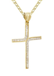 10K Gold Cross Necklace For Men | 6.18 Grams