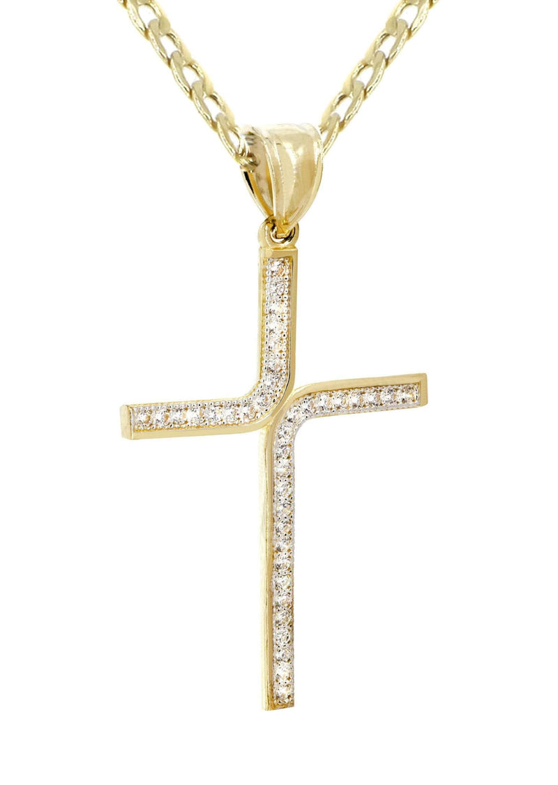 10K Gold Cross Necklace For Men | 6.18 Grams