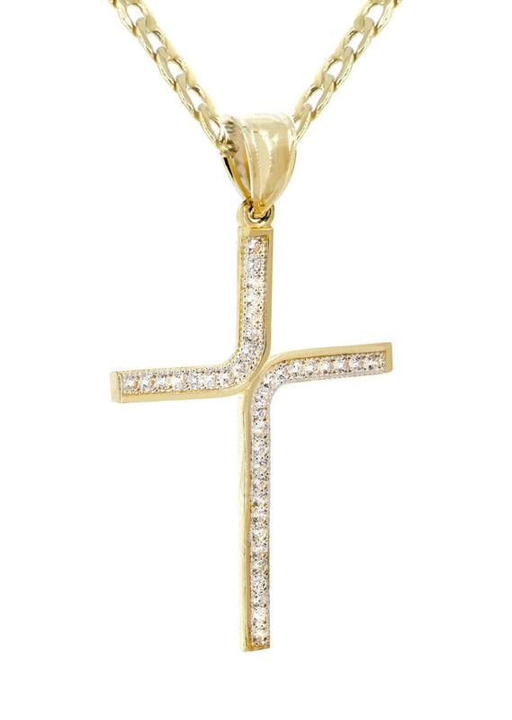 10K Gold Cross Necklace For Men | 6.18 Grams