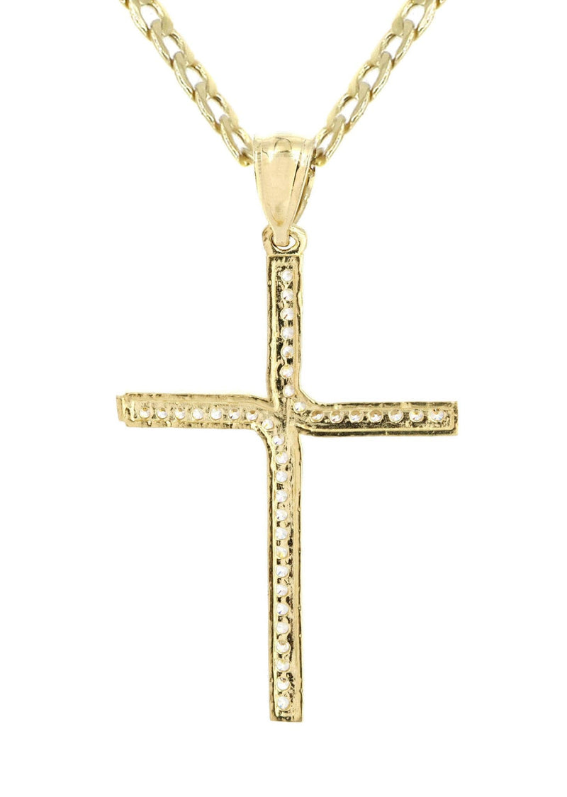 10K Gold Cross Necklace For Men | 6.18 Grams