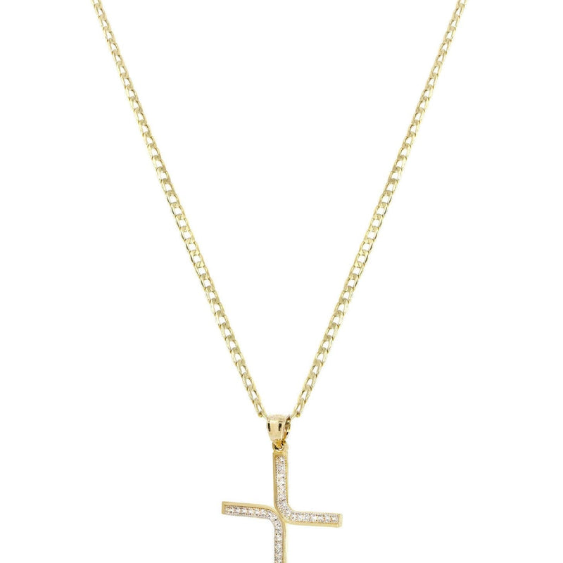 10K Gold Cross Necklace For Men | 6.18 Grams