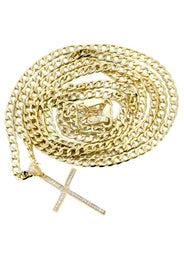 10K Gold Cross Necklace For Men | 6.18 Grams