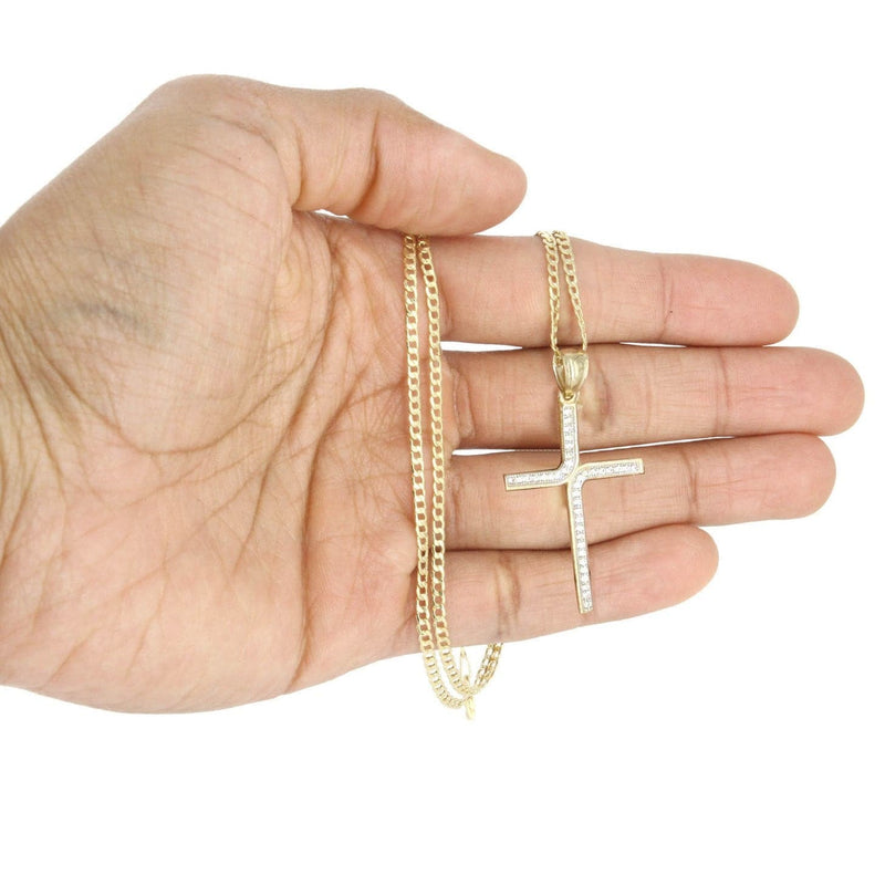 10K Gold Cross Necklace For Men | 6.18 Grams