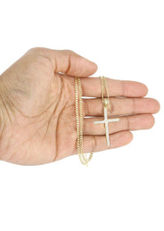 10K Gold Cross Necklace For Men | 6.18 Grams