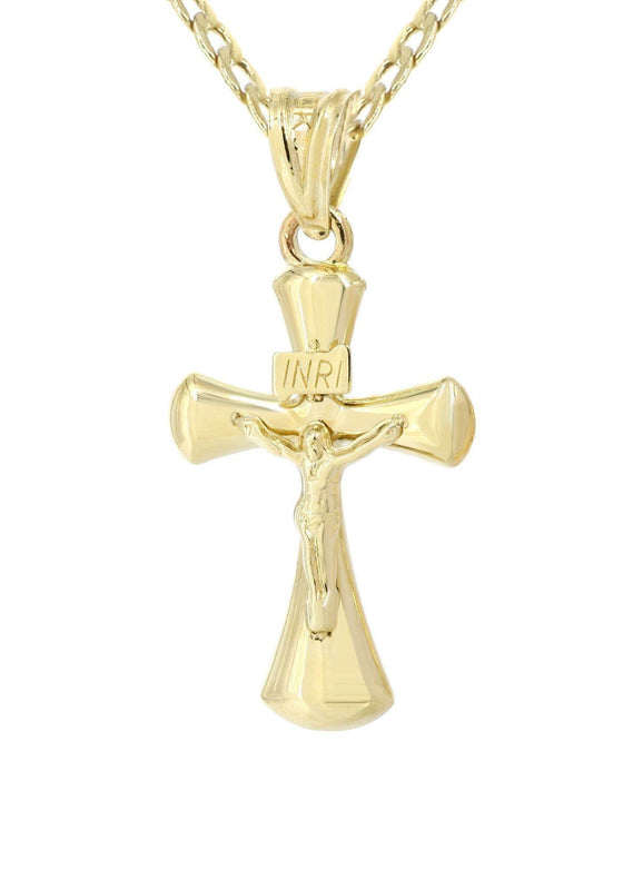 10K Gold Crucifix / Cross  Necklace For Men | 5.66 Grams