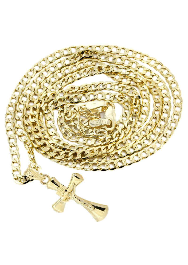 10K Gold Crucifix / Cross  Necklace For Men | 5.66 Grams