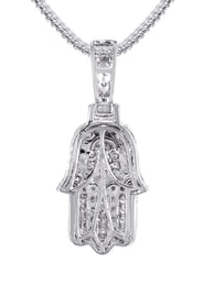 14K White Gold Diamond Hamsa Necklace | 1.25 Carats